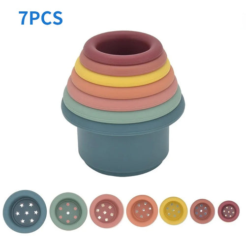 Baby Silicone Hourglass Stacking Cup Montessori Educational Toy