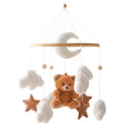 Load image into Gallery viewer, Baby Wooden Bed Bell Mobile Hanging Rattle Toys Teddy Velvet Bear
