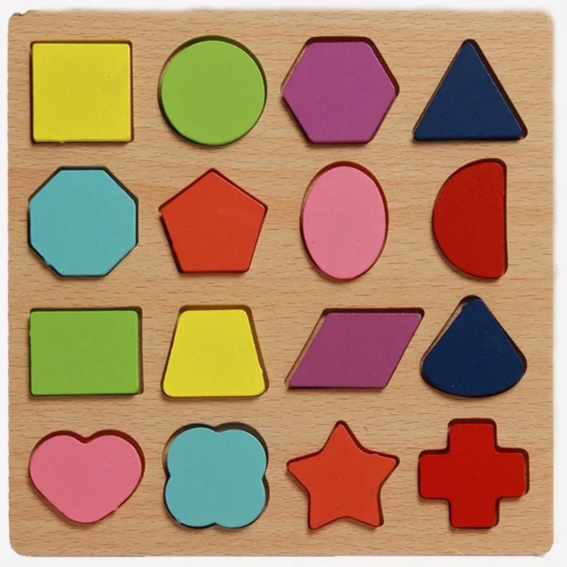 Colorful Alphabet Number Wooden Puzzles Kids Intelligent Matching Game