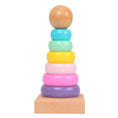 Load image into Gallery viewer, Children Rainbow Tower Ferrule Wooden Toy Stacking Circle Baby Early
