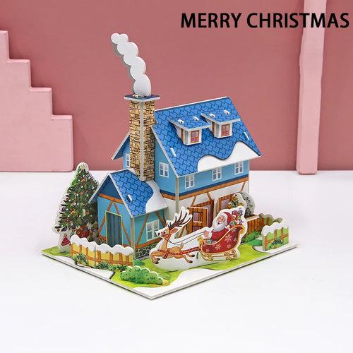 3D Paper Puzzle Montessori Miniature Houses Funny Carton Construction