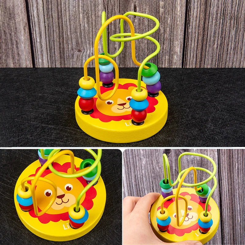 9 in 1 Wooden Montessori Toys Rattle Bell Drum Column Set Musical