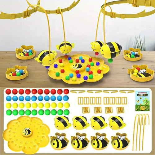 Montessori Kid Magnetic Fishing Bee Board Game Toy Hungry Bee Eat