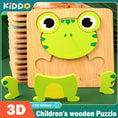 Load image into Gallery viewer, Wooden 3D Toys Puzzle Cartoon Animals Early Learning Cognition
