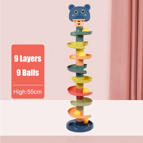 Montessori Baby Toys Rolling Ball Pile Tower Finger Skill Training