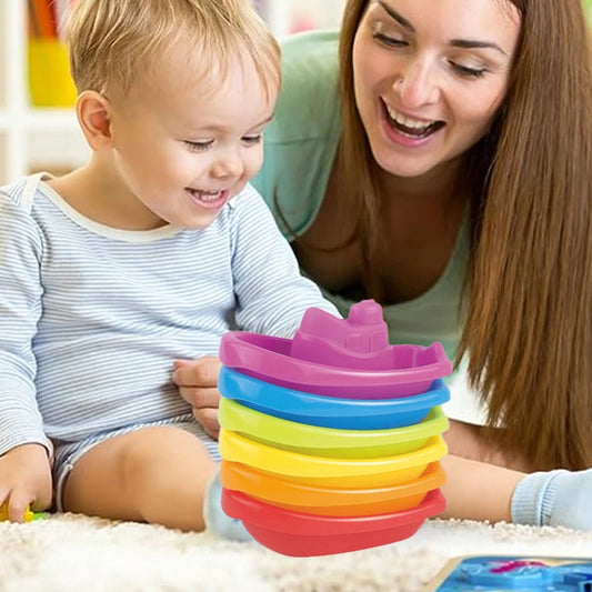 Baby Bath Toys Colorful Stacking Cups Early Educational Montessori