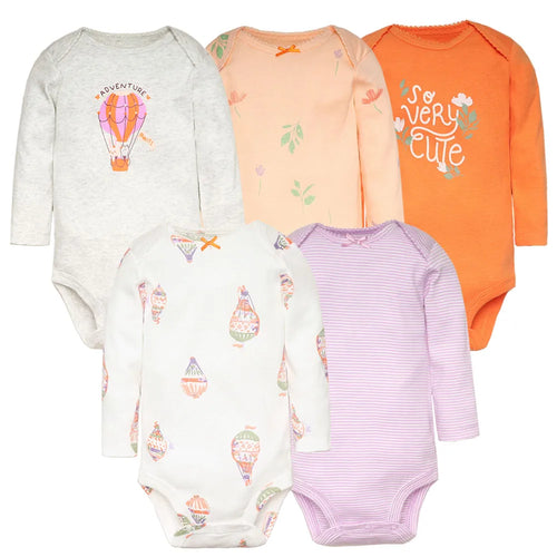 3-5 PCS/LOT Soft Cotton Baby Bodysuits Long Sleeve Newborn Baby