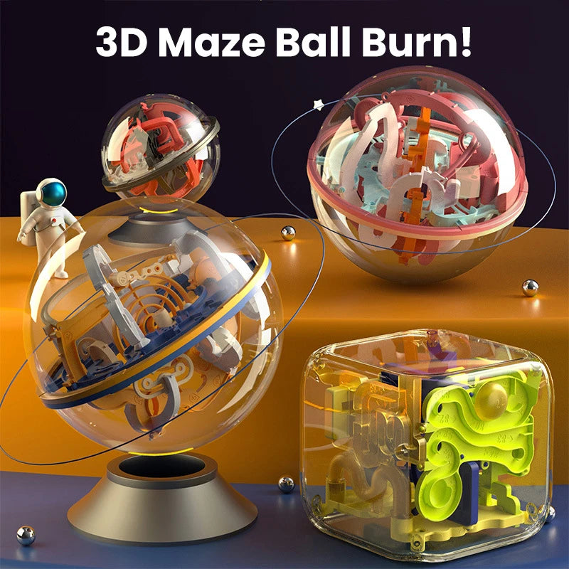 3D Puzzle Ball Maze Toy Children Challenge Obstacle Game Labyrinth