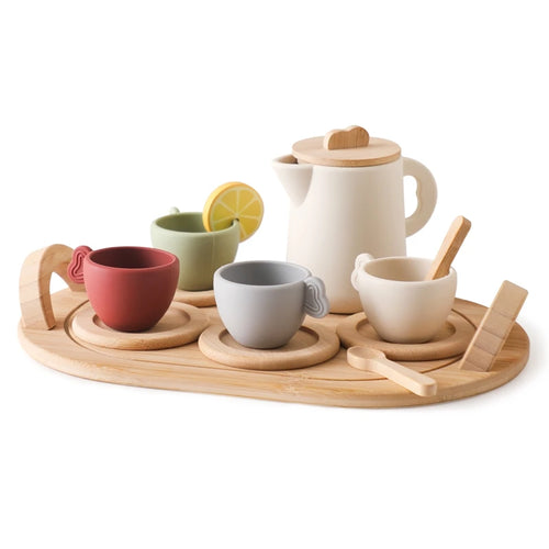 Wooden Children Montessori Toy Teapot Teacup Simulation Kitchen