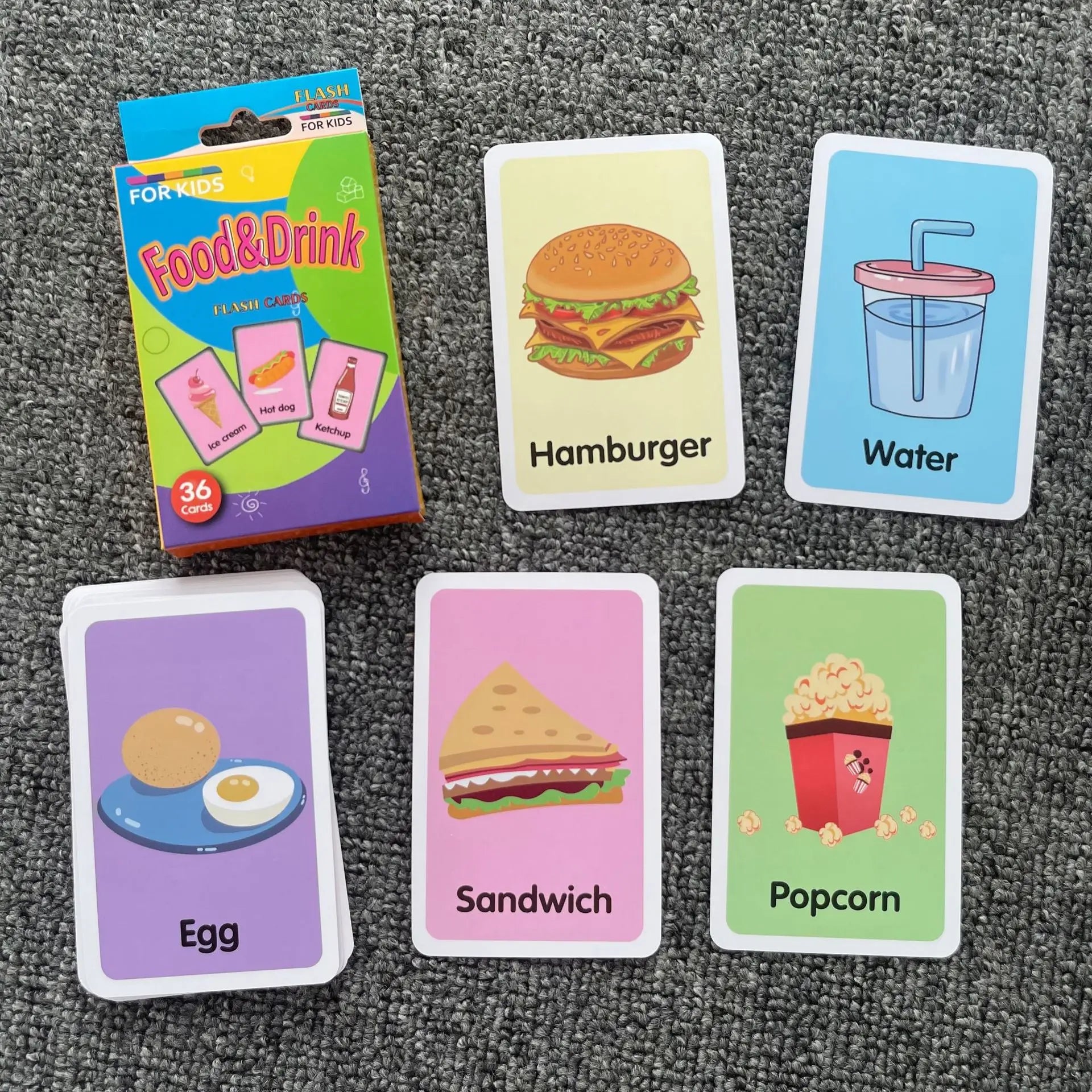 Flash Card Cognition Game Montessori Animal Fruits Body Learning