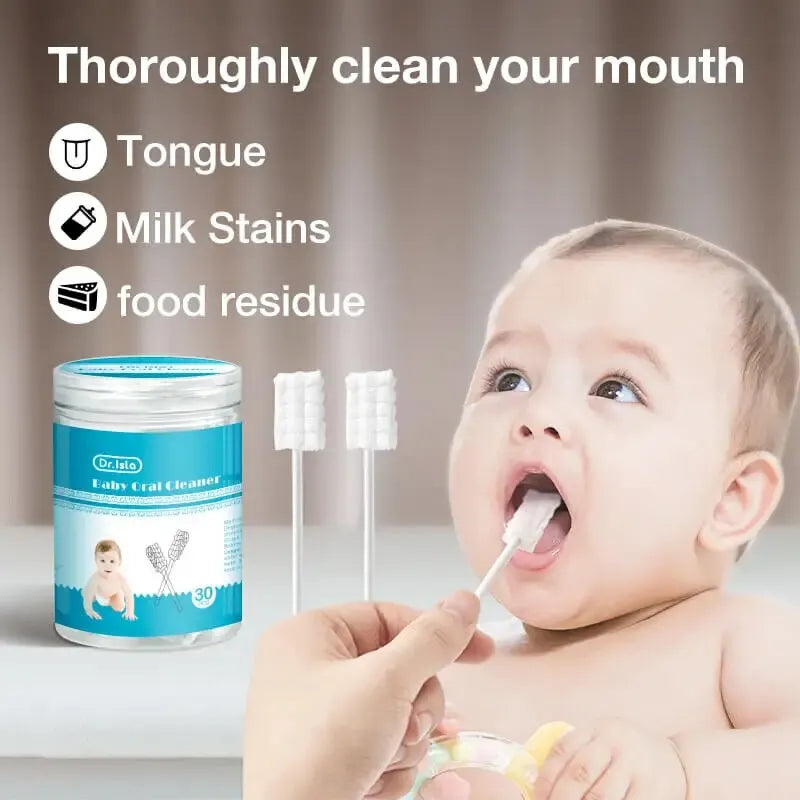 30/60pcs Baby Oral Cleaning Stick Disposable Cleaner Milk Teeth Gauze