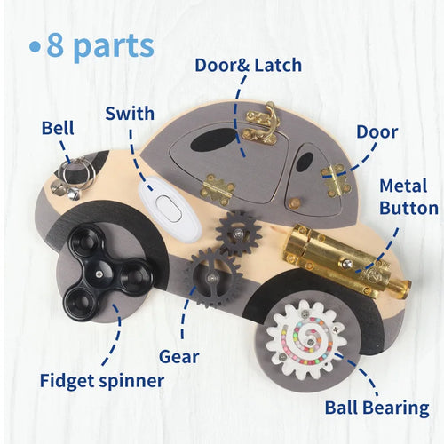 Montessori Toy Steering Wheel Wooden Busy Board Wooden Sensory Toys