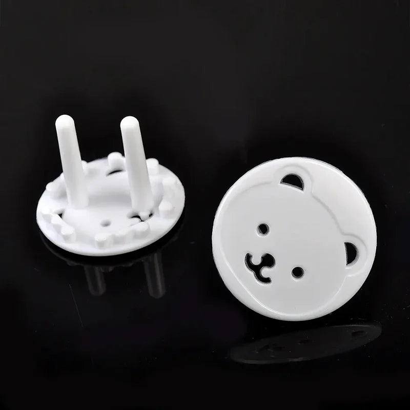 10pcs EU Power Socket Protection Cover Bear Thickened Kids Safety