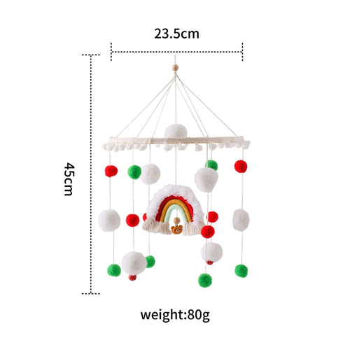 Baby Bed Bell Rainbow Hanging Toy 0-12 Months Newborn Wooden Mobile