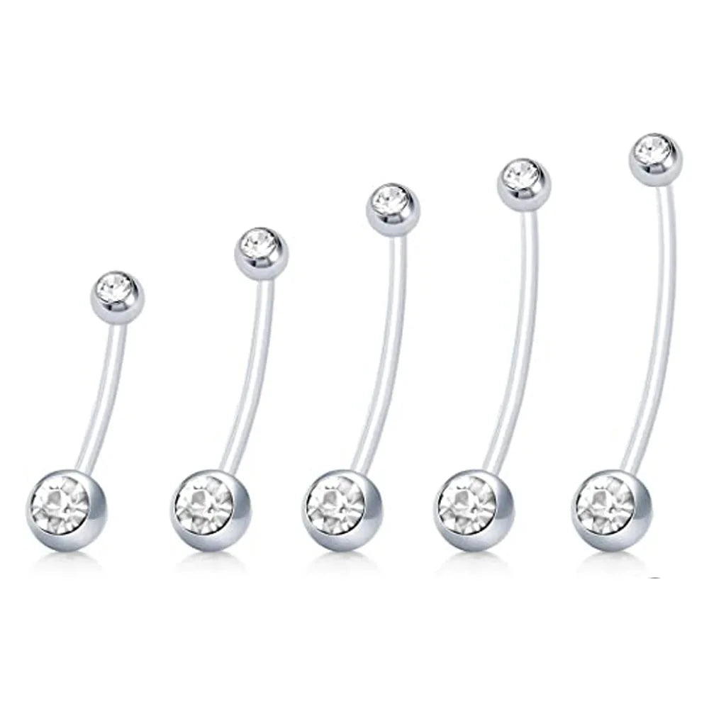 Pregnancy Belly Button Rings Long Bar Sport Maternity Flexible