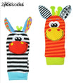 Load image into Gallery viewer, Cartoon Plush Socks Wrist Strap Rattles Baby Toys 0-12 Months Newborn
