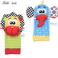 Load image into Gallery viewer, Cartoon Plush Socks Wrist Strap Rattles Baby Toys 0-12 Months Newborn
