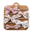 Load image into Gallery viewer, 5Pcs/Set Baby Bow Headband Lace Flower Print Nylon Cotton Hair Bands
