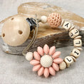 Load image into Gallery viewer, Baby Custom Name Silicone Beads Flower Ring Pacifier Clips Safe
