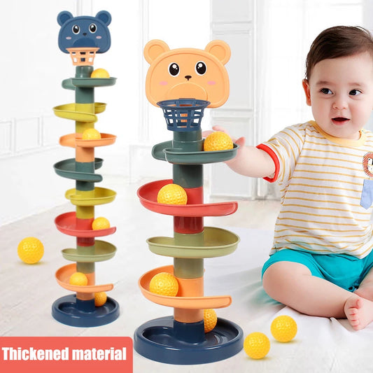 Montessori Baby Toys Rolling Ball Pile Tower Finger Skill Training