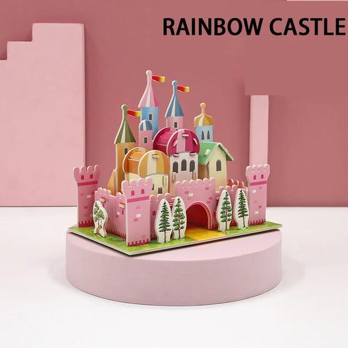 3D Paper Puzzle Montessori Miniature Houses Funny Carton Construction