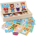 Load image into Gallery viewer, Montessori Little Bear Change Clothes Kids Early Education Wooden
