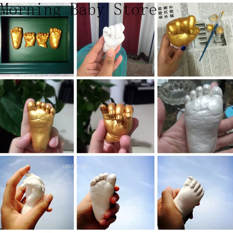 DIY Hand Foot Print Mold for Baby Souvenir Baby Plaster Mold Hand Foot