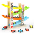 Load image into Gallery viewer, 4/7 Track Wooden Ramp Racing Toddler Toy Car Set Montessori
