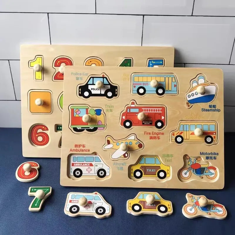 Baby Wooden Puzzles Montessori Toys 1 2 Years Toddler Toys Hand Grab