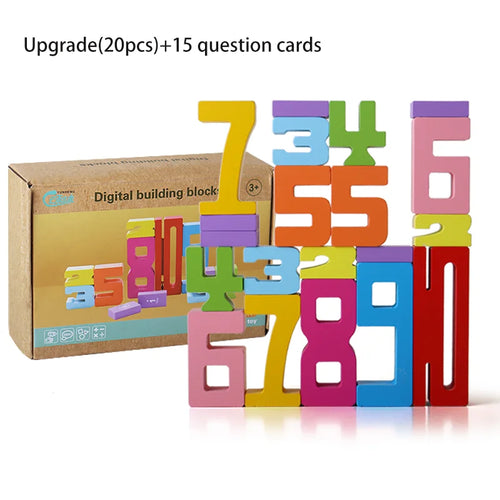 Wooden educational digital blocks, creative puzzles, stacking toys,