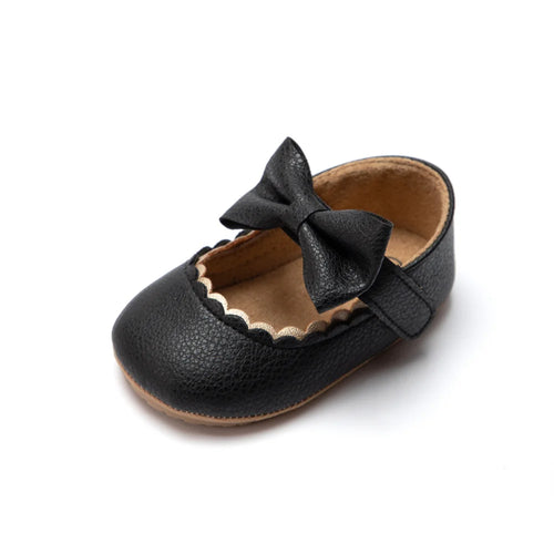 Retro New Newborn Baby Walking Shoes Spring Autumn Solid Color Bow