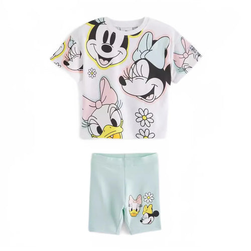 NEW Girls Clothing Set Short sleeve Summer  cartoon T-shirt+Pants 2Pcs