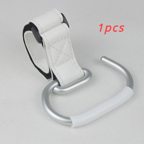 1-2Pcs PU Leather Stroller Hooks Rotate 360 Degrees Multifunctional