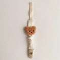 Load image into Gallery viewer, Children's Korean style pacifier chain Bear head teething rubber
