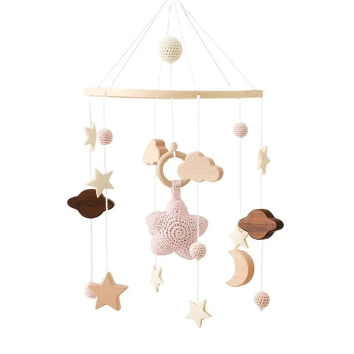 Baby Rattle Toy Bed Bell Bracket Wooden Mobile 0-12 Months Newborn