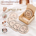 Load image into Gallery viewer, 8Pcs Wooden Baby Milestone Cards Number Monthly Memorial Cards Wooden
