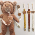 Load image into Gallery viewer, Children's Korean style pacifier chain Bear head teething rubber
