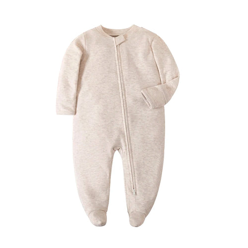 Newborn Footed Pajamas Zipper Girl and Boy Romper Long Sleeve Jumpsuit