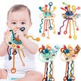 Load image into Gallery viewer, Development Baby Rattle Teether Toys Montessori Silicone Pull String
