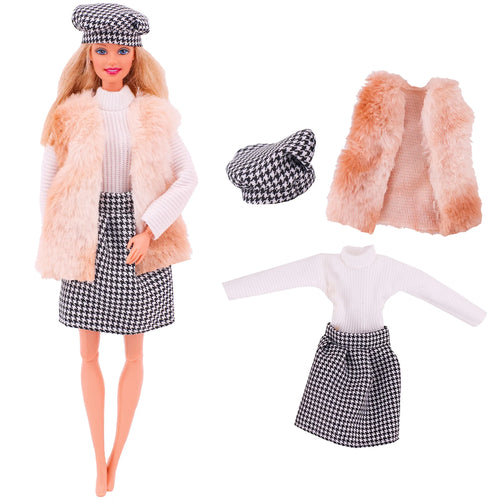 Barbies Doll Clothes Doll Dress Fashion Outfit Shirt Casual Wear Skirt