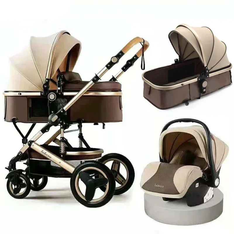 baby stroller 3 in 1with car seat,luxury baby carriage two-way