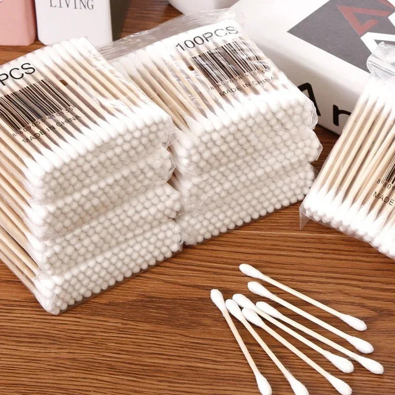 Cotton Swab Storage Box Double Head Cotton Buds Container Transparent