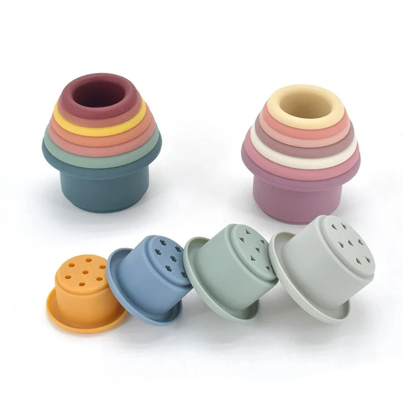 Baby Silicone Hourglass Stacking Cup Montessori Educational Toy