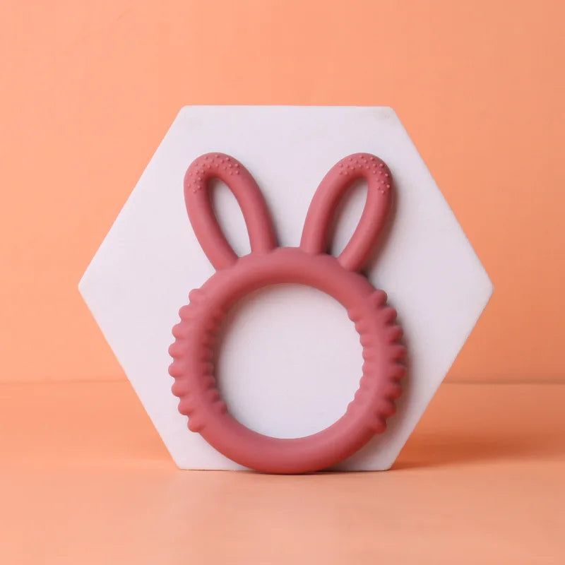 1/4pcs Baby Silicone Teether Bunny Baby Pacifier Bite Happy Children