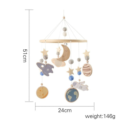 Baby Bed Bell Wood Mobile Toddler Rattles Toys Crib Bell Rattles Boho