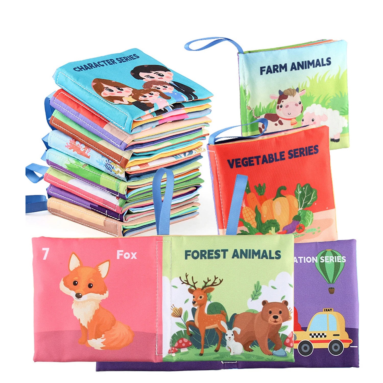 Soft Baby Books toys Montessori 3D Touch Feel High Contrast Cloth Book