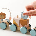 Load image into Gallery viewer, Wooden Montessori Toys Animal Block Dragging Stars Moon Surround Train
