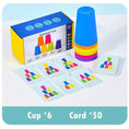 Load image into Gallery viewer, Montessori Toys Stack Cup Game With Card Educational Intellectual
