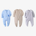 Load image into Gallery viewer, Spring Newborn Footed Pajamas Solid White Fashion Zipper Baby Clothes
