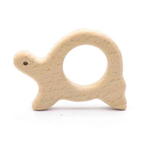 1pcs Baby Animal Natural Beech Teething Wooden Teether Rodent Flowers